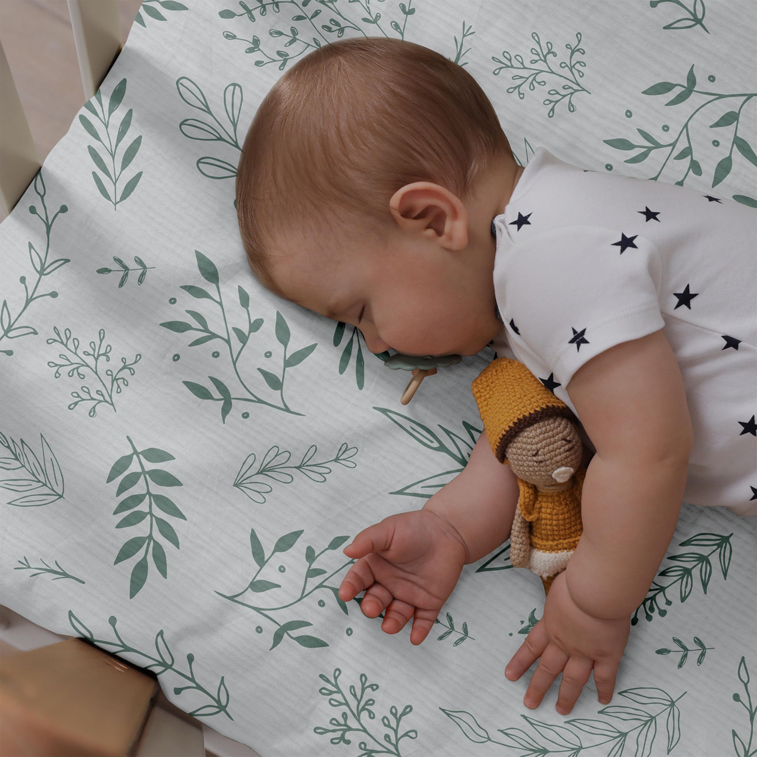 Amazon.co.jp: モスリンミニベビーベッドシーツ、男の子と女の子用の2